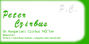 peter czirbus business card